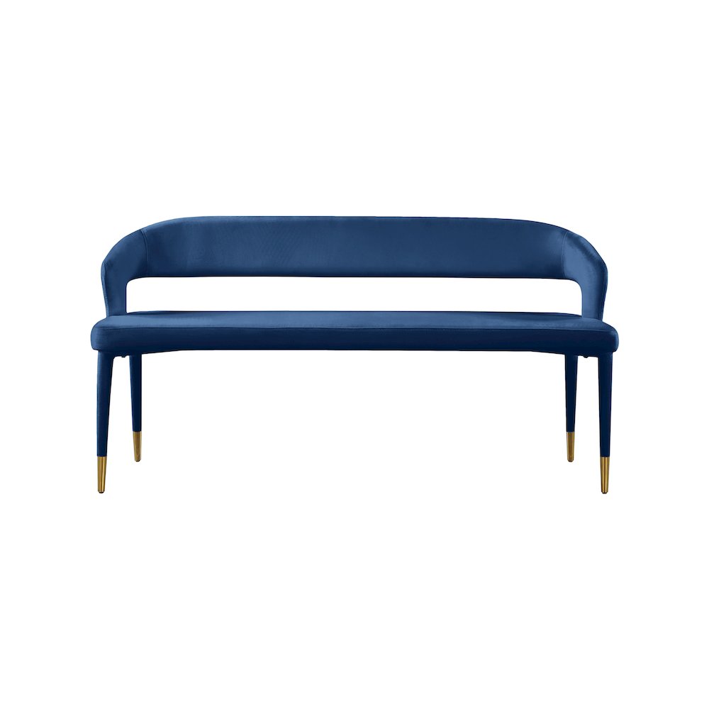 Destiny Navy Velvet Bench. Picture 3