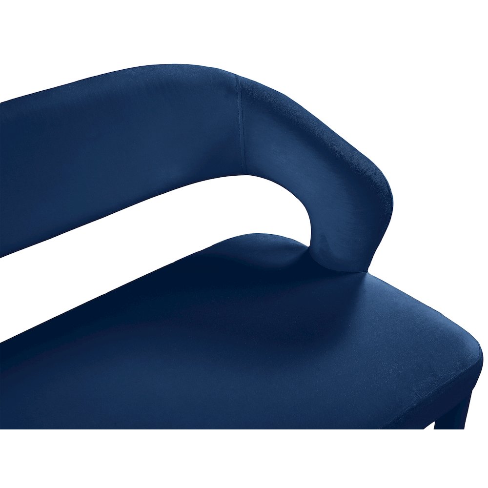 Destiny Navy Velvet Bench. Picture 5