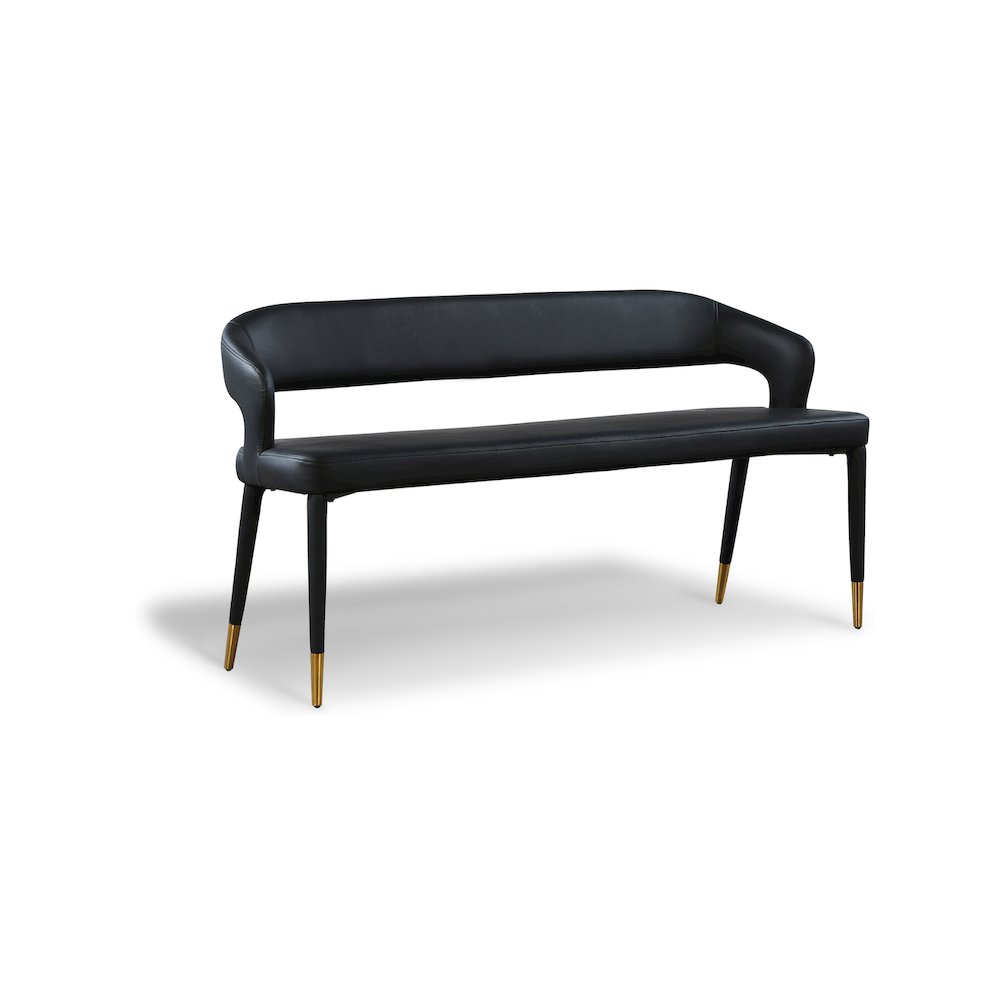 Destiny Black Vegan Leather Bench. Picture 1