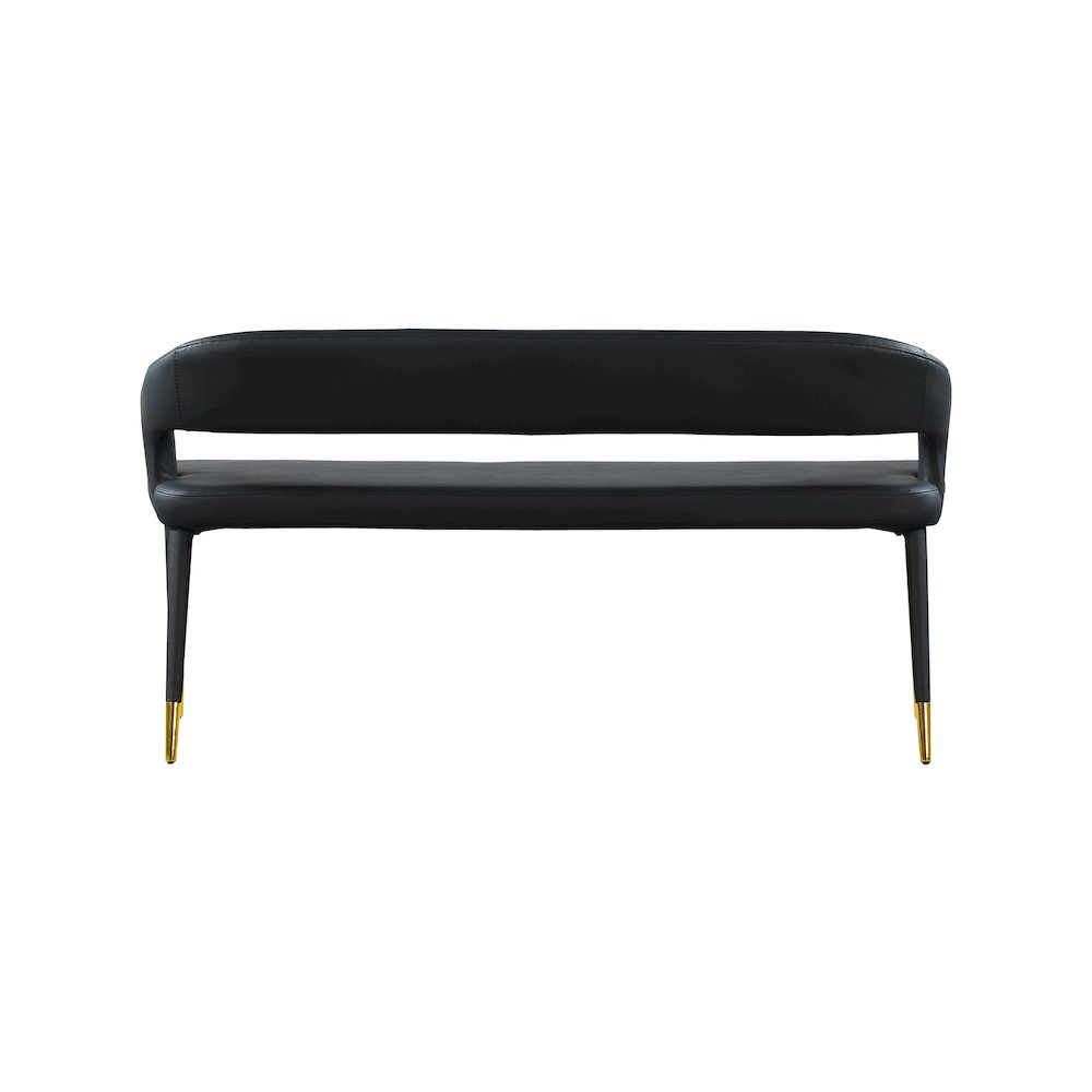 Destiny Black Vegan Leather Bench. Picture 2