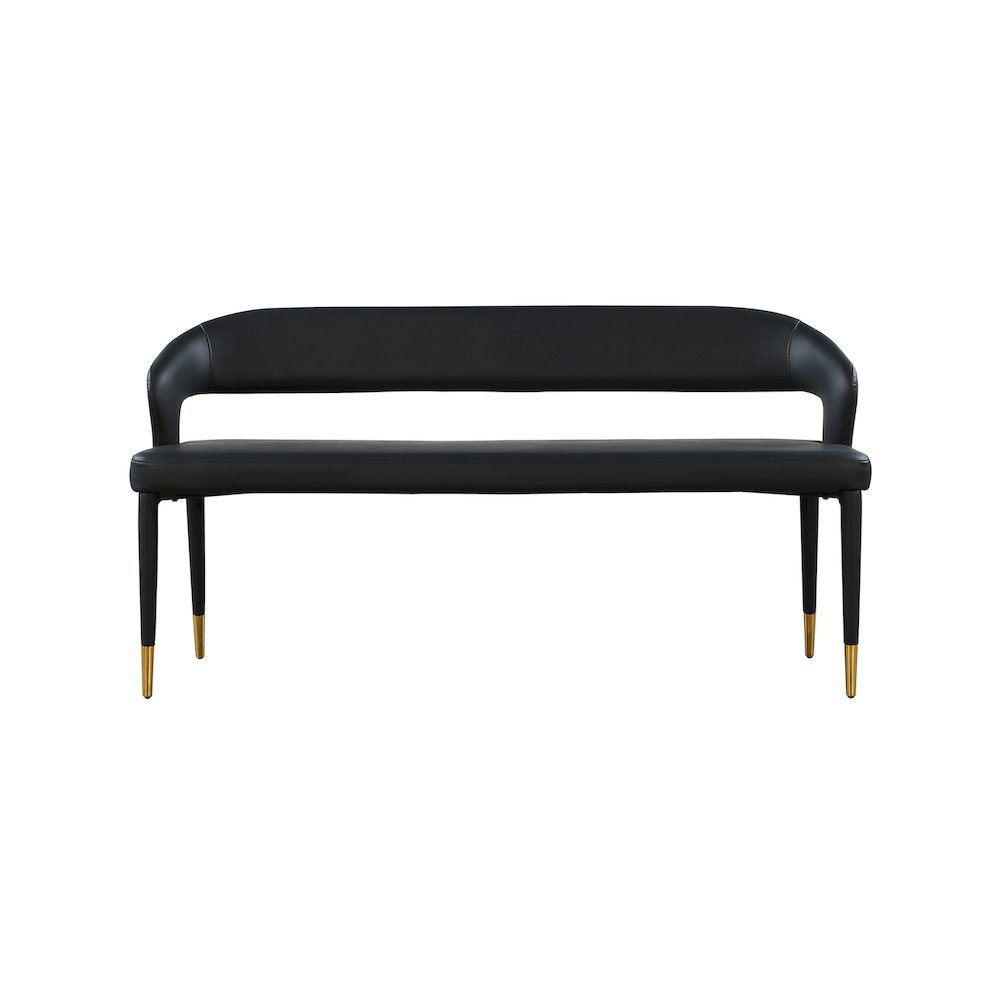 Destiny Black Vegan Leather Bench. Picture 3