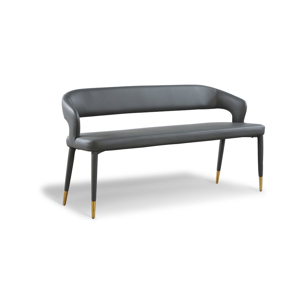 Destiny Grey Vegan Leather Bench. Picture 1