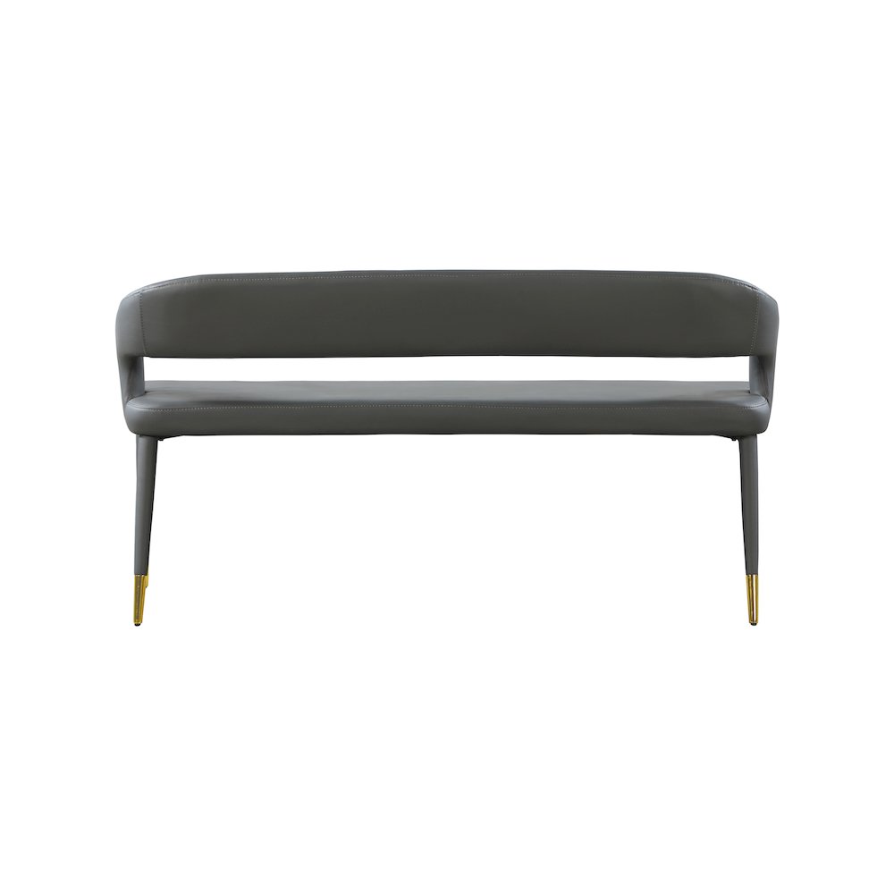 Destiny Grey Vegan Leather Bench. Picture 2