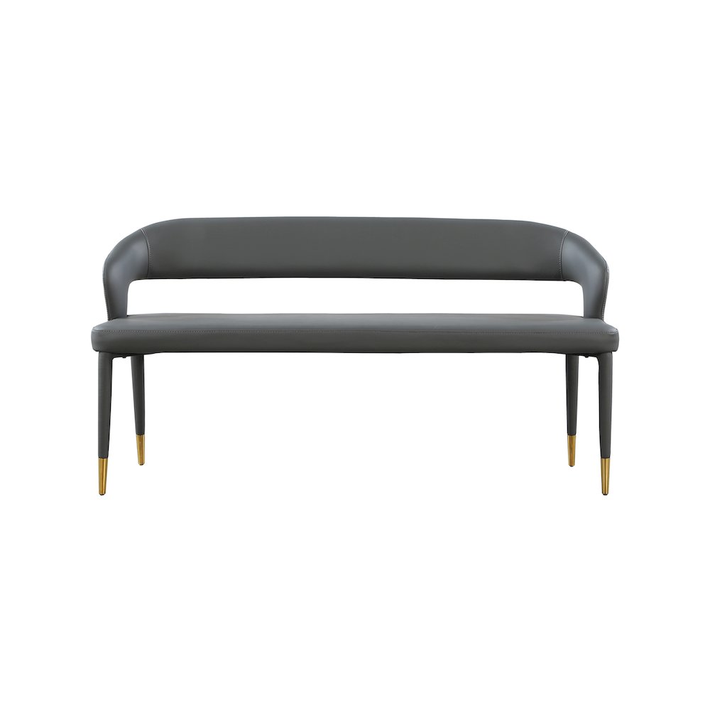 Destiny Grey Vegan Leather Bench. Picture 3