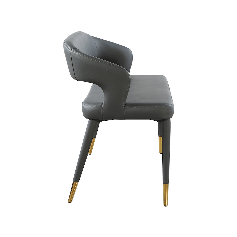 Destiny Grey Vegan Leather Bench. Picture 4