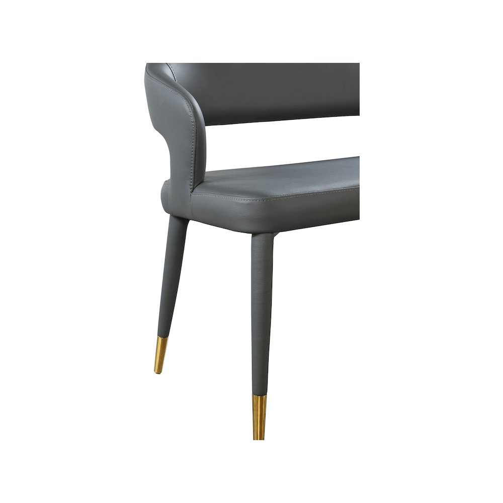 Destiny Grey Vegan Leather Bench. Picture 5