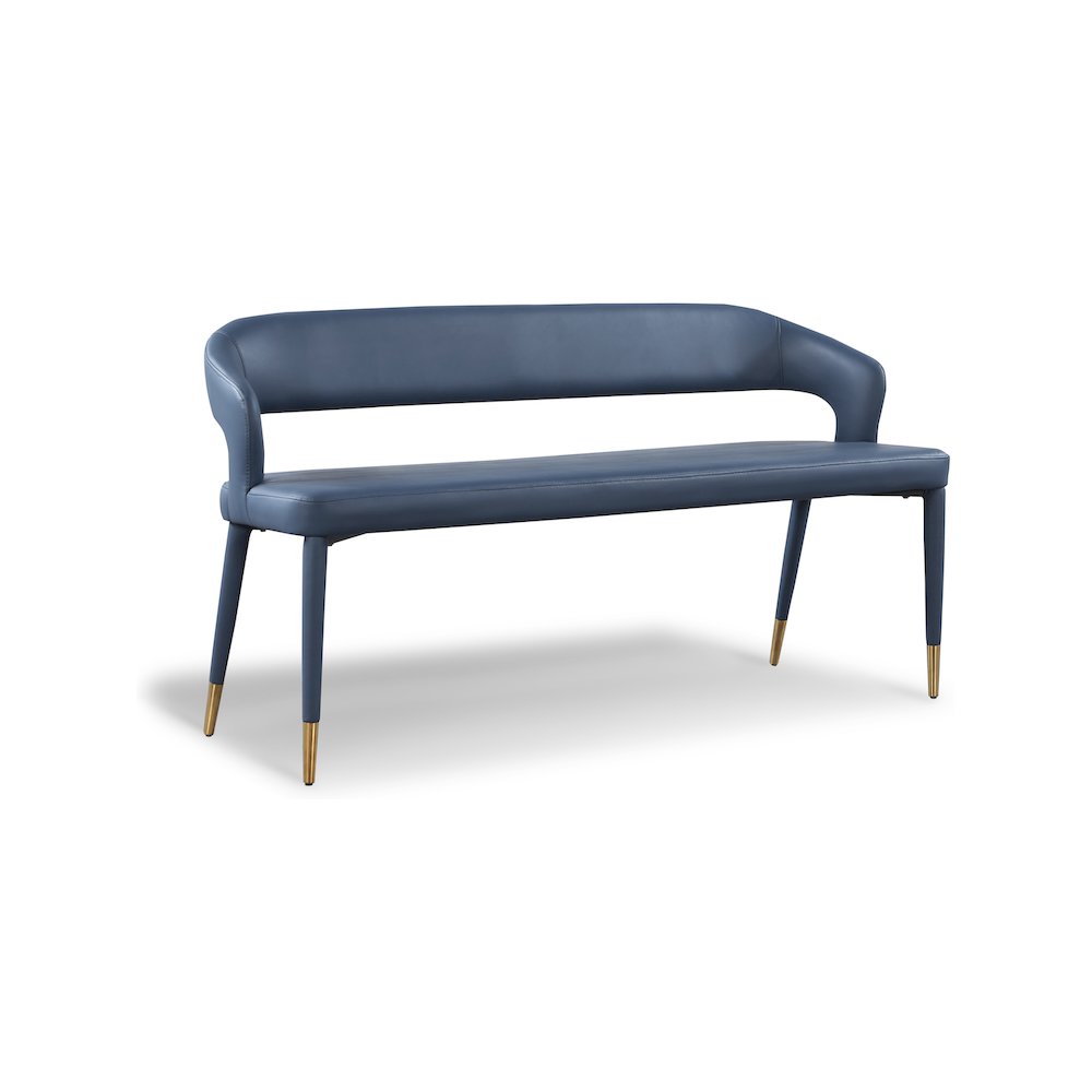 Destiny Navy Vegan Leather Bench. Picture 1