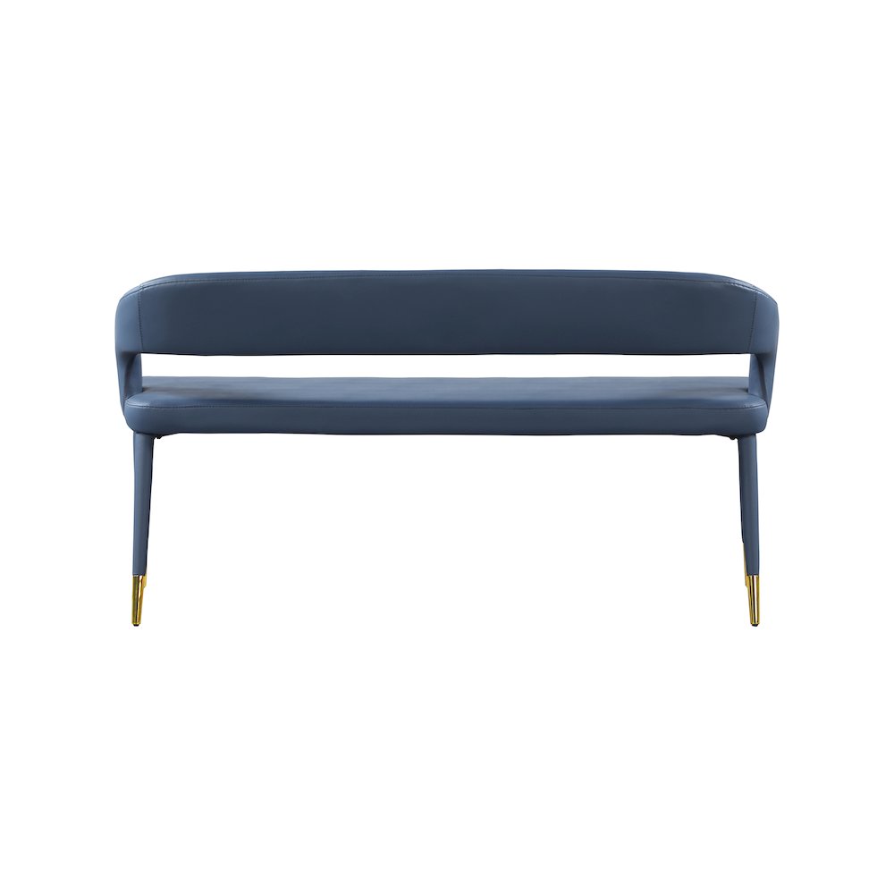Destiny Navy Vegan Leather Bench. Picture 2