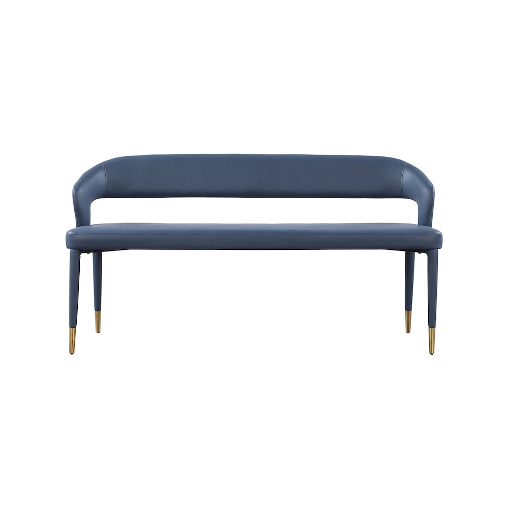 Destiny Navy Vegan Leather Bench. Picture 3