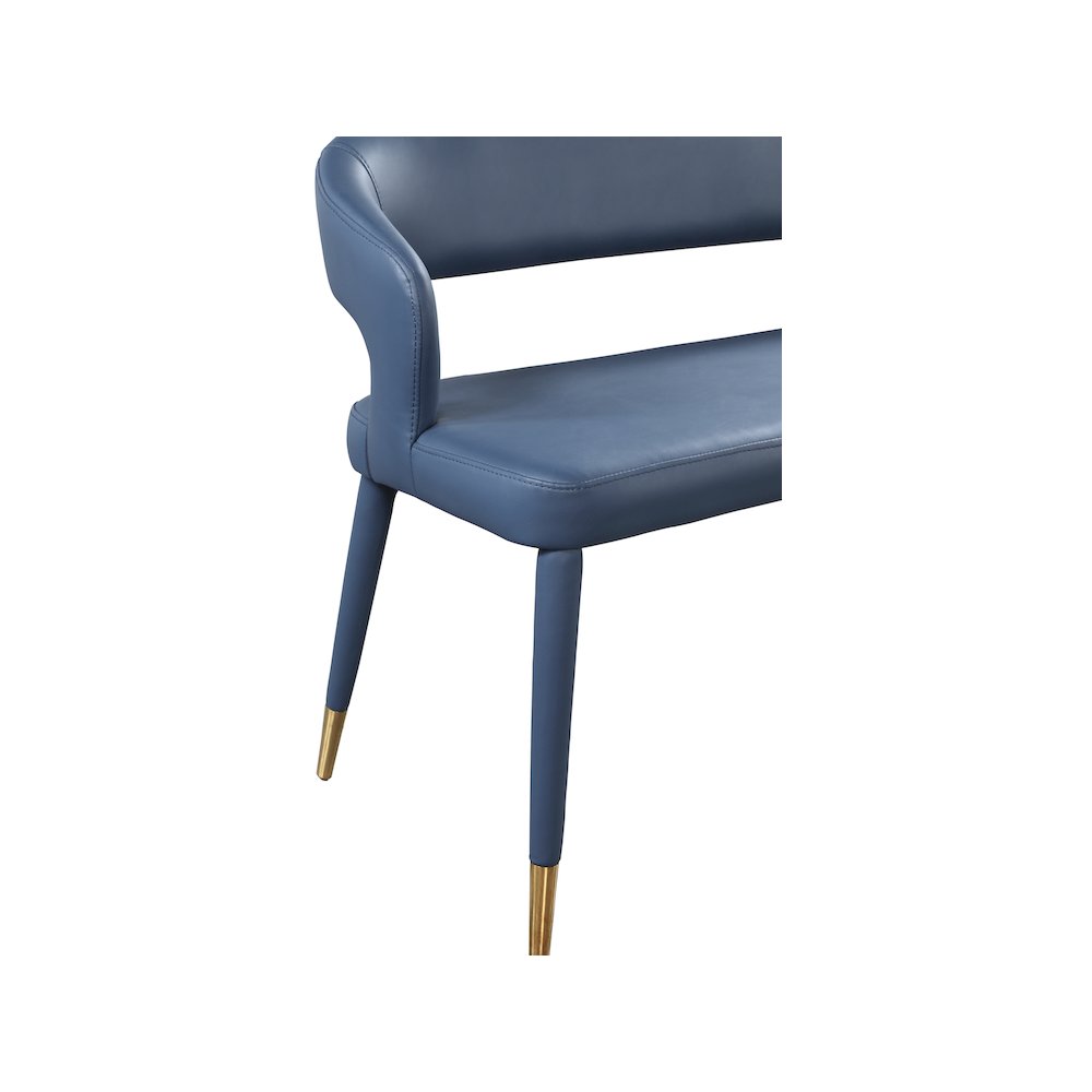Destiny Navy Vegan Leather Bench. Picture 5
