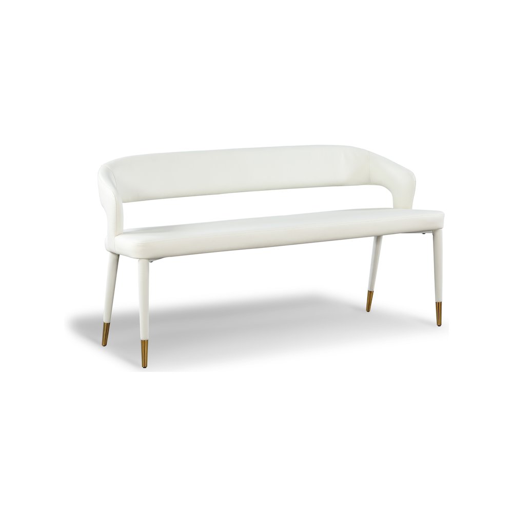 Destiny White Vegan Leather Bench. Picture 1