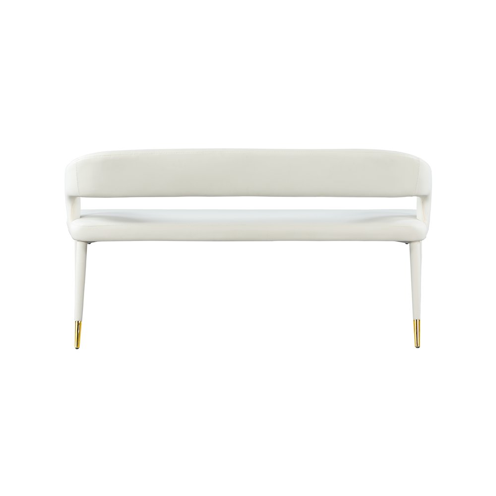 Destiny White Vegan Leather Bench. Picture 2