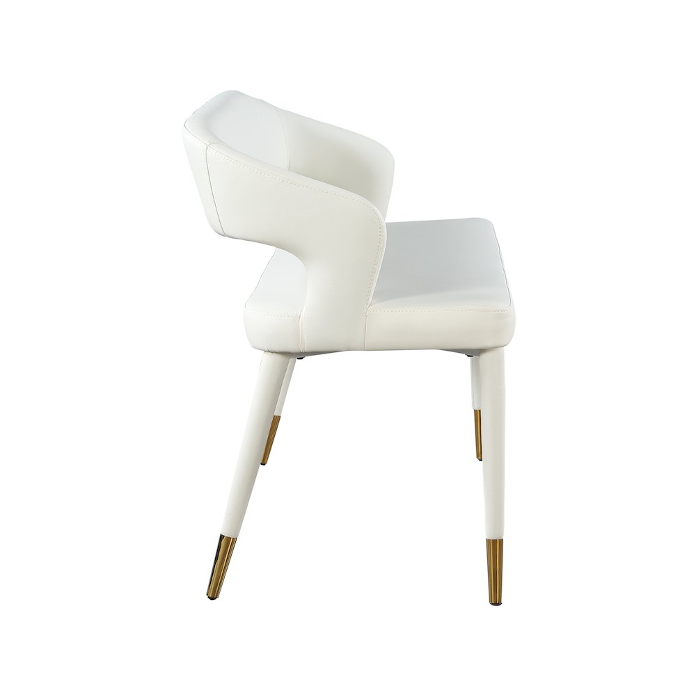 Destiny White Vegan Leather Bench. Picture 4