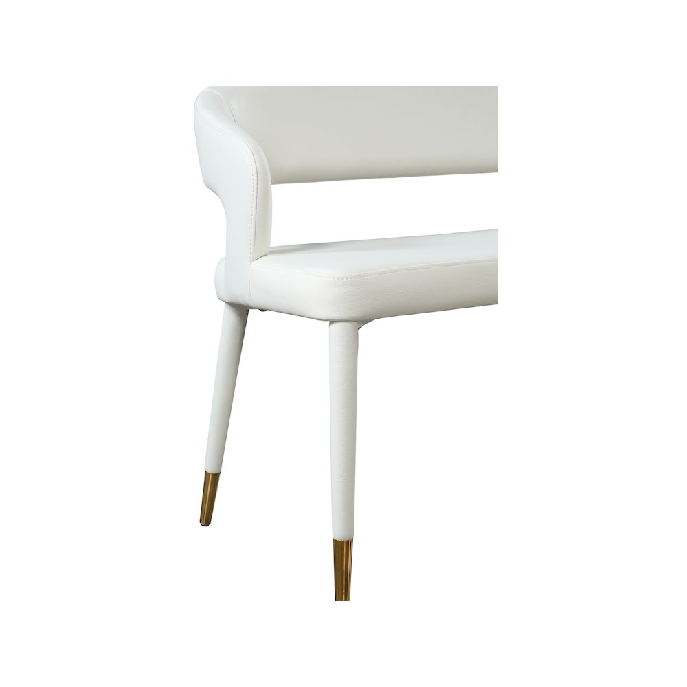 Destiny White Vegan Leather Bench. Picture 5