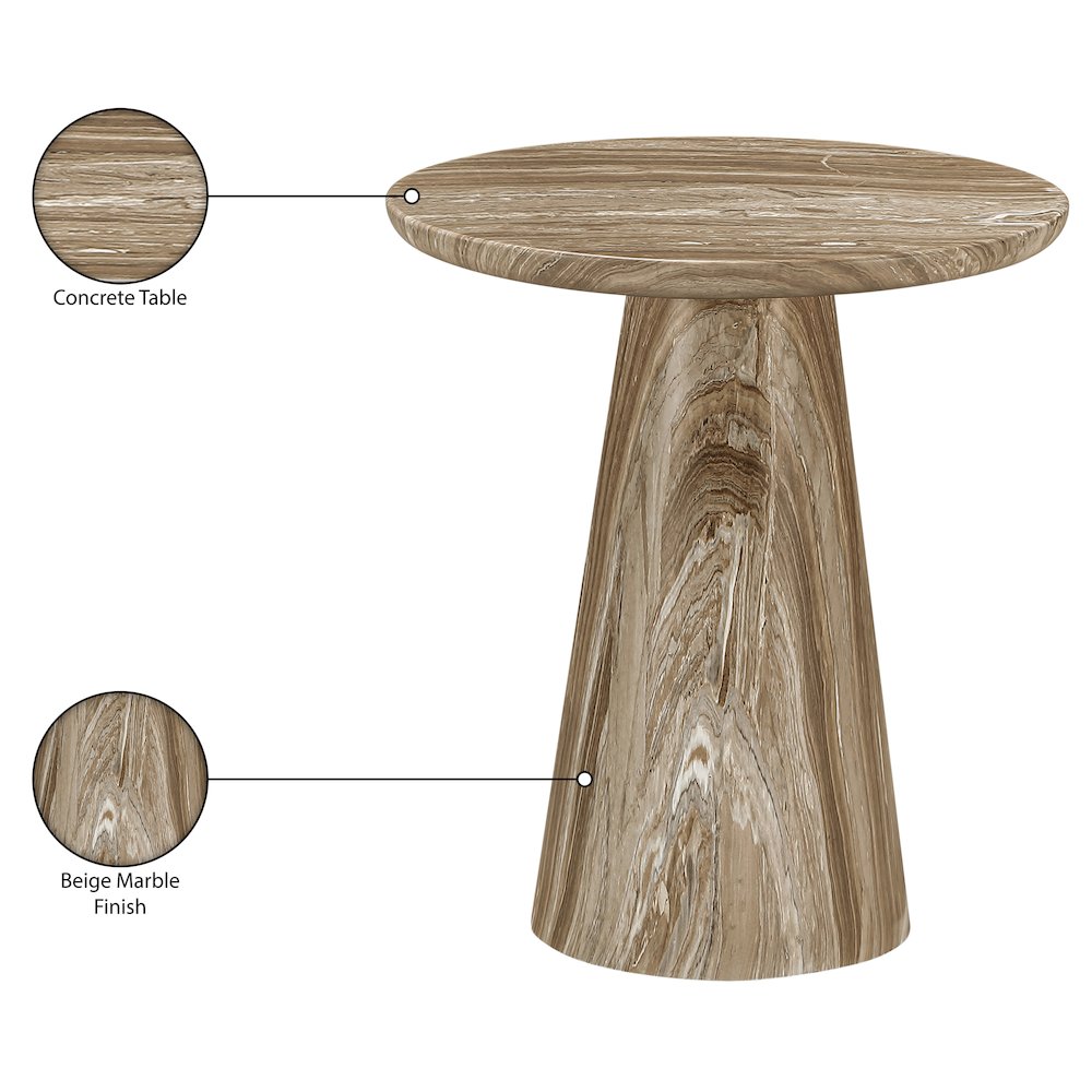 Cassino Beige Concrete Indoor/Outdoor End Table. Picture 6
