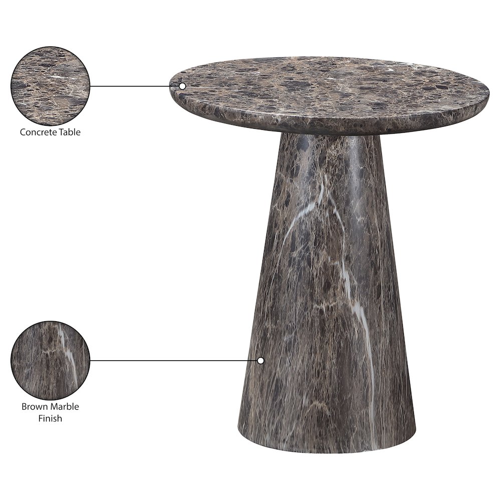 Cassino Brown Concrete Indoor/Outdoor End Table. Picture 7
