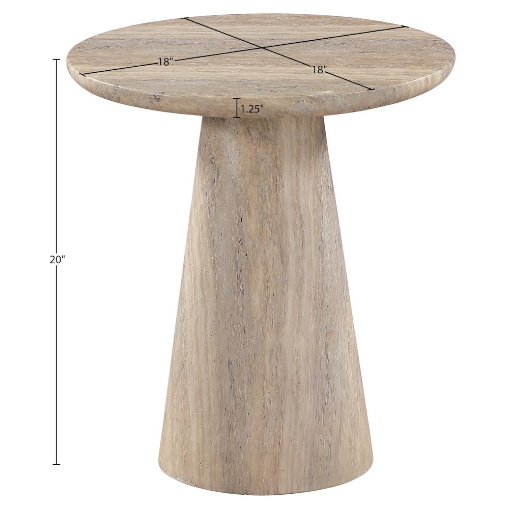 Cassino Travertine Concrete Indoor/Outdoor End Table. Picture 5