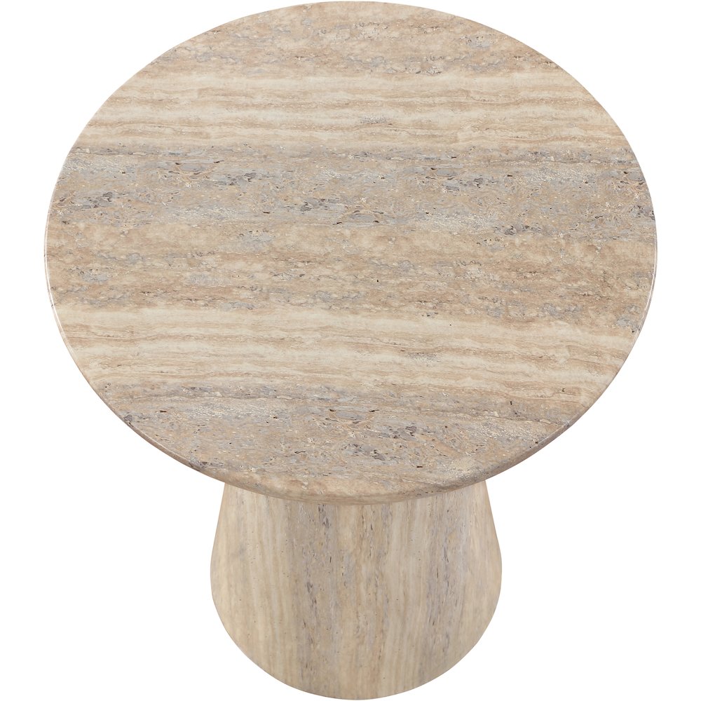 Cassino Travertine Concrete Indoor/Outdoor End Table. Picture 4