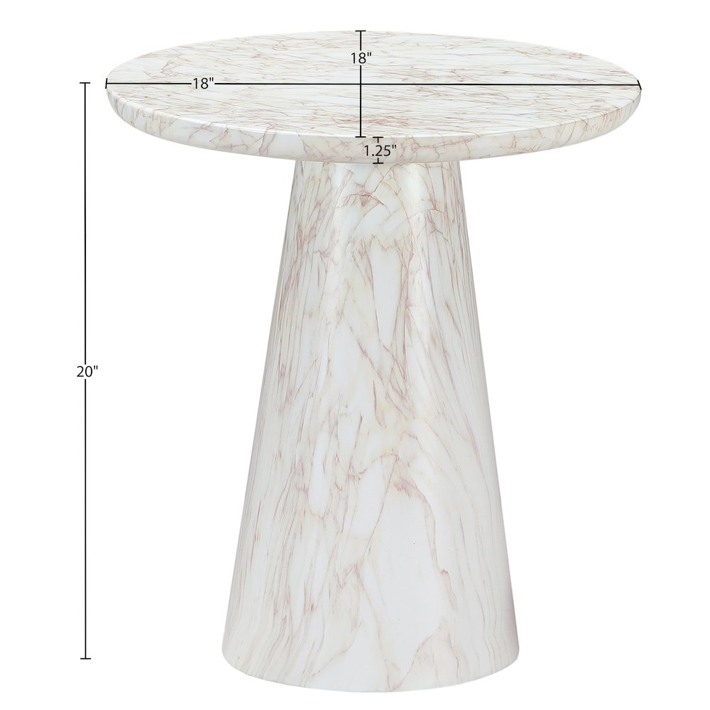 Cassino White Concrete Indoor/Outdoor End Table. Picture 6