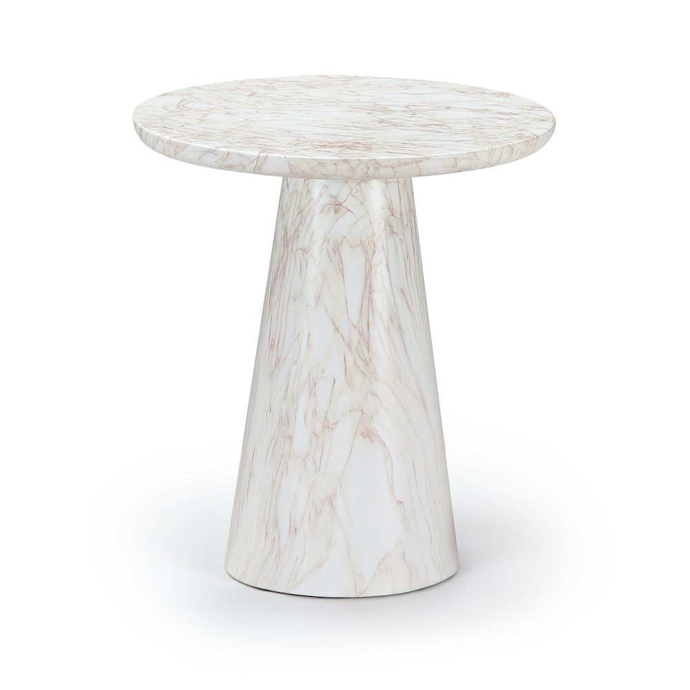 Cassino White Concrete Indoor/Outdoor End Table. Picture 1