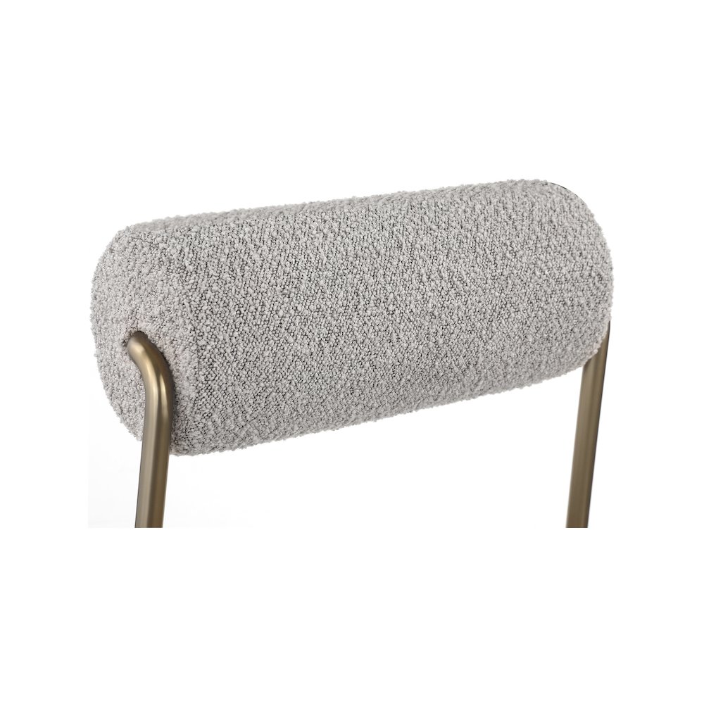 Carly Taupe Vegan Leather Seat / Boucle Fabric Back Dining Chair, Set of 2. Picture 5