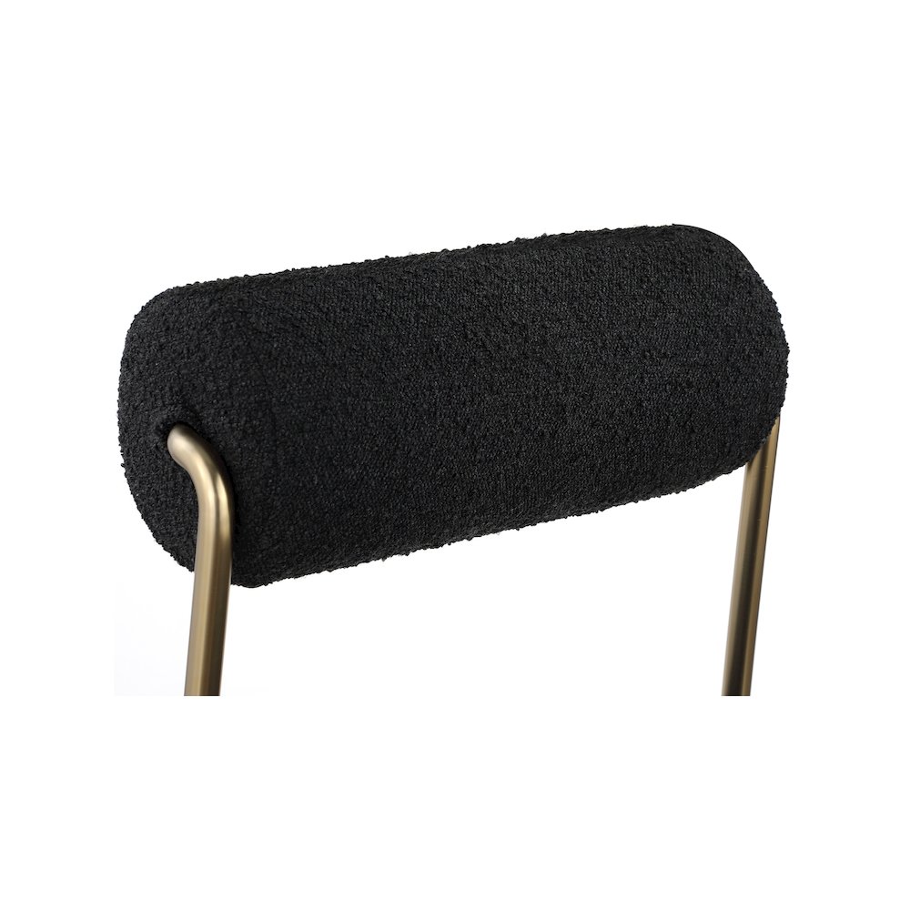 Carly Black Vegan Leather Seat / Boucle Fabric Back Counter Stool. Picture 5