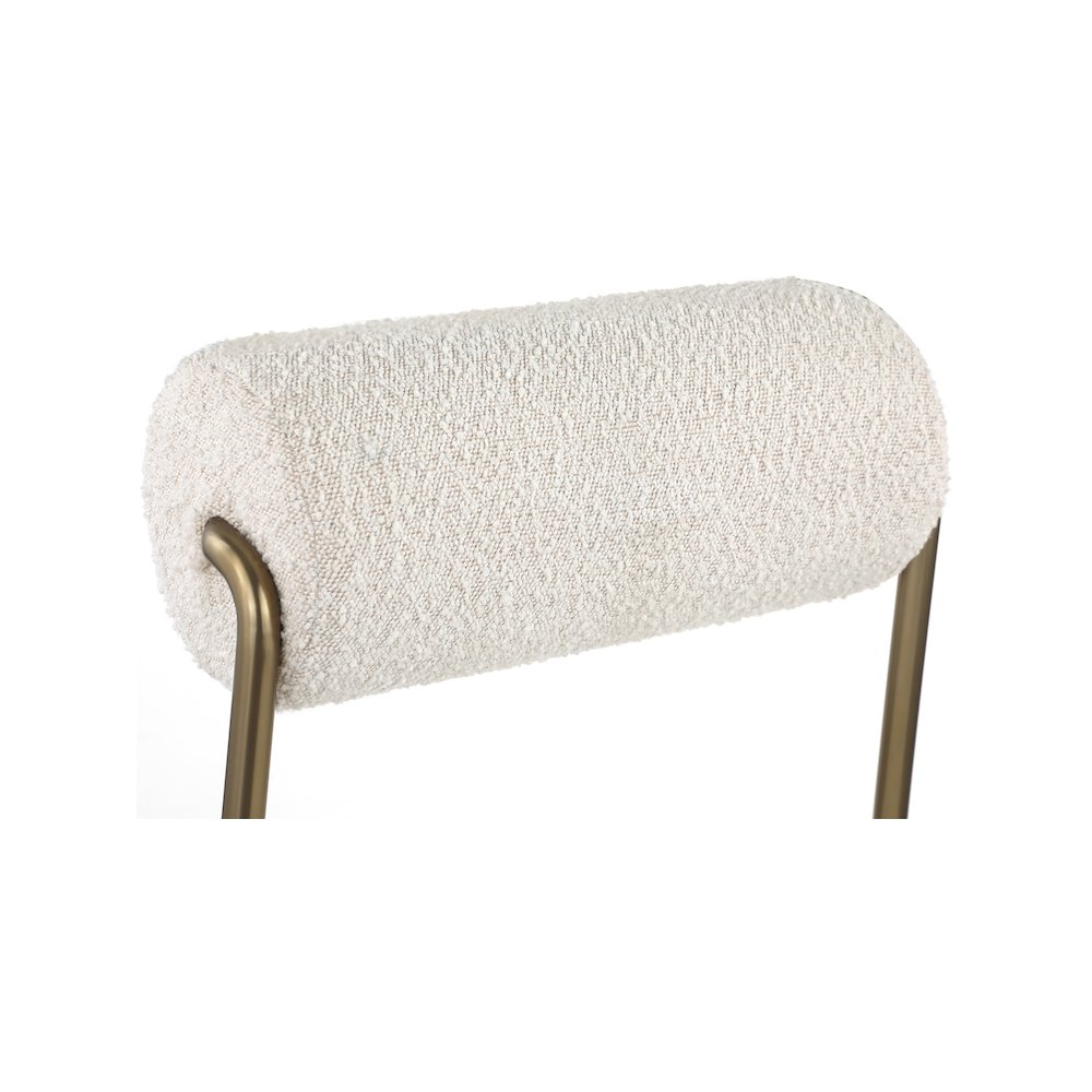 Carly Cream Vegan Leather Seat / Boucle Fabric Back Counter Stool. Picture 5