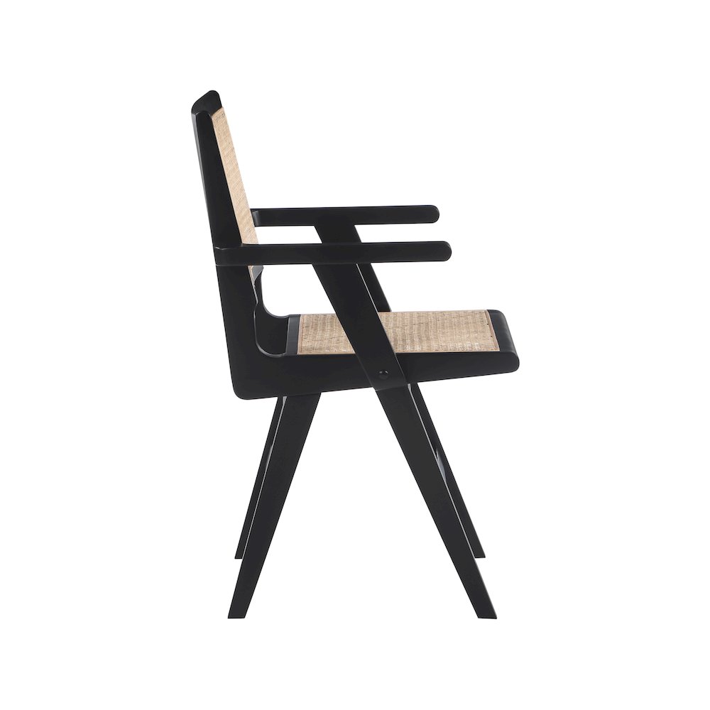 Preston Black Wood Dining Arm Chair, Set of 2. Picture 4