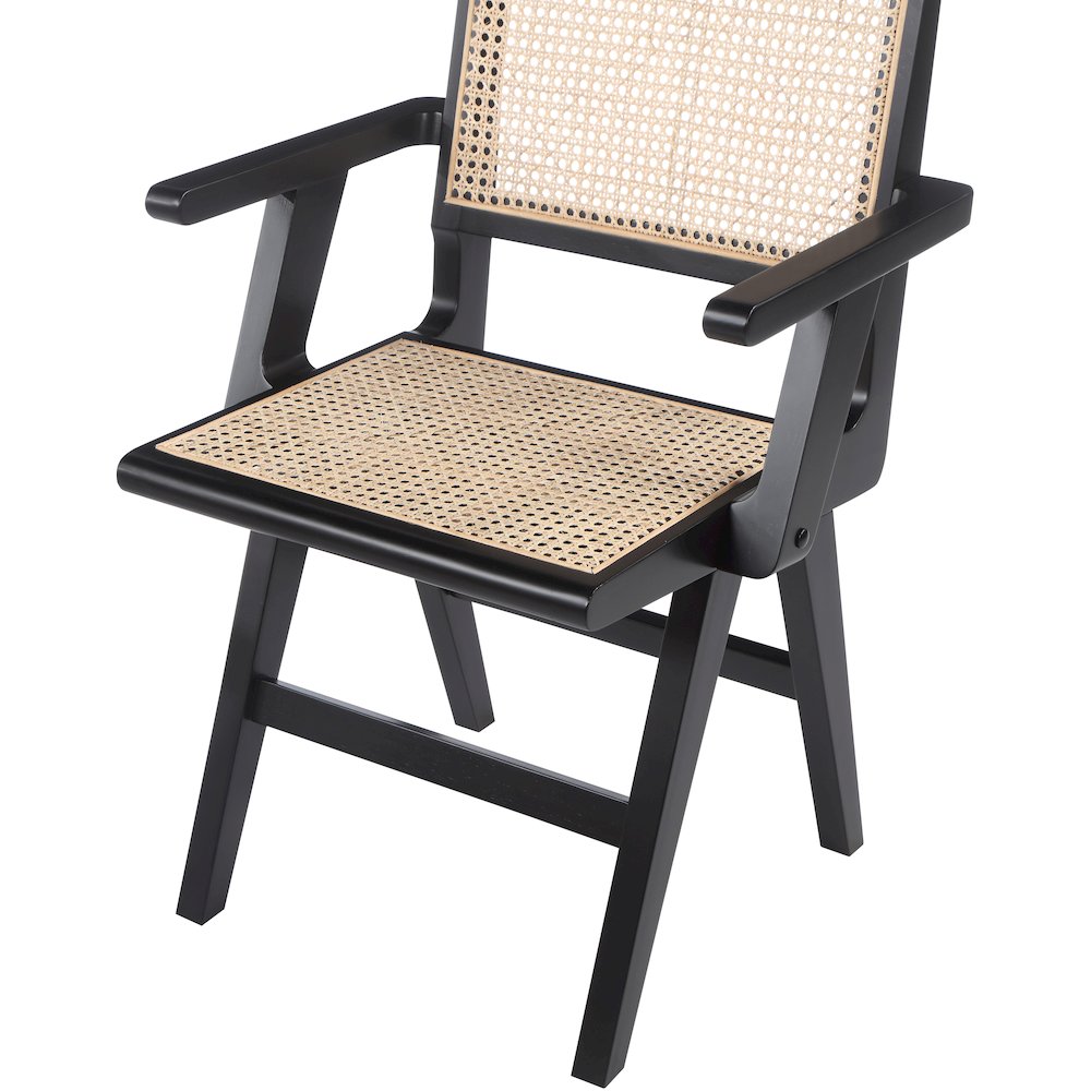 Preston Black Wood Dining Arm Chair, Set of 2. Picture 5