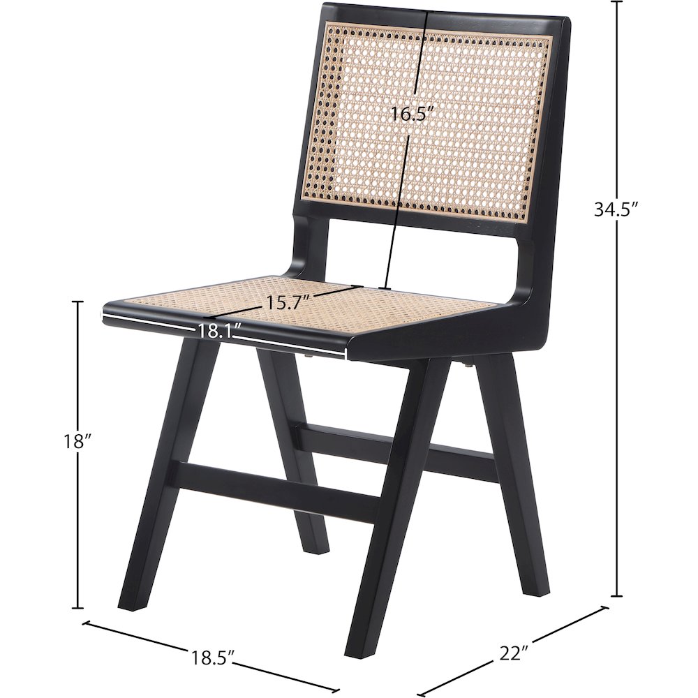 Preston Black Wood Dining Side Chair, Set of 2. Picture 7