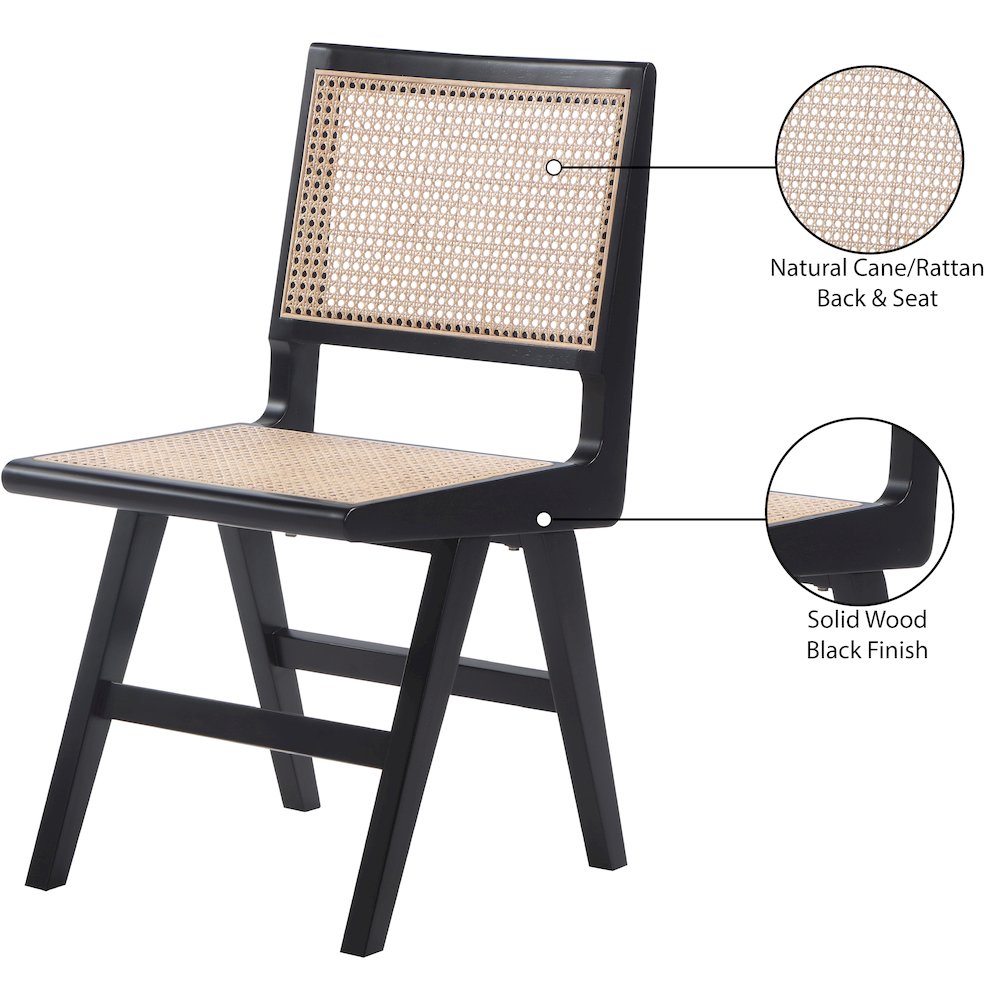 Preston Black Wood Dining Side Chair, Set of 2. Picture 8