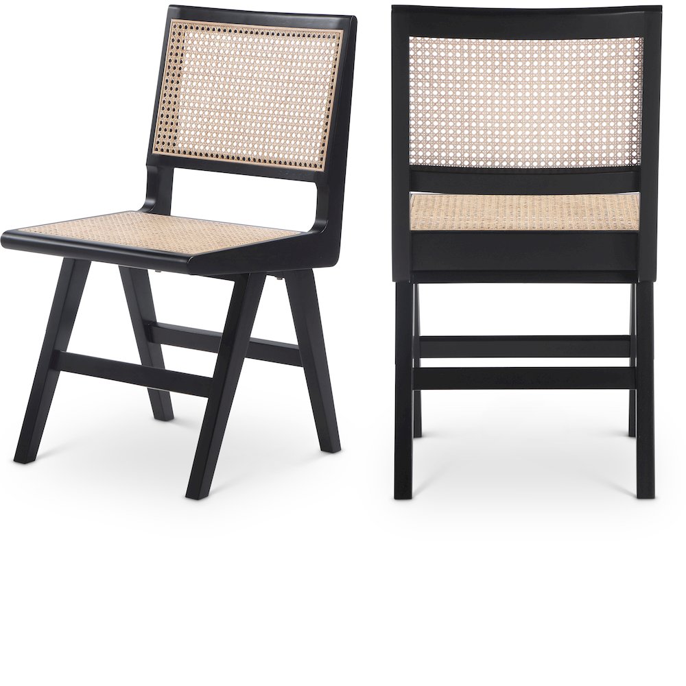 Preston Black Wood Dining Side Chair, Set of 2. Picture 1