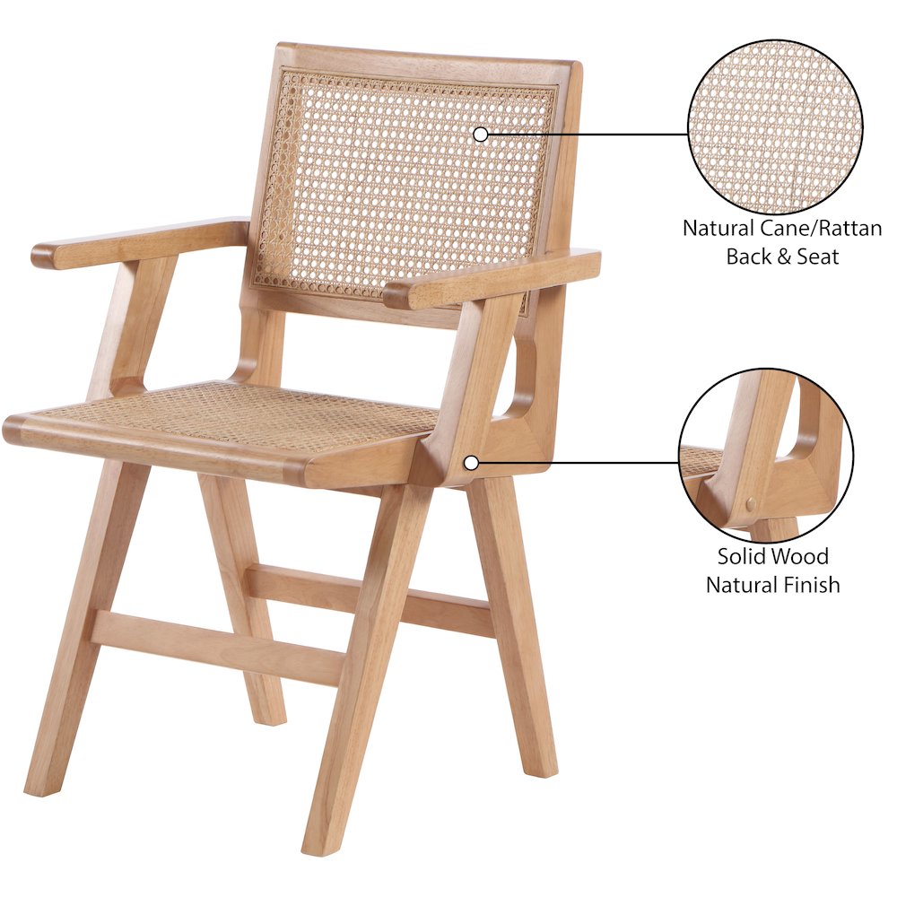 Preston Natural Wood Dining Arm Chair, Set of 2. Picture 8
