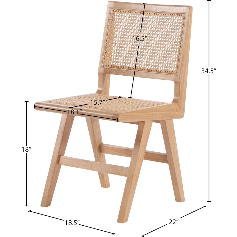 Preston Natural Wood Dining Side Chair, Set of 2. Picture 7