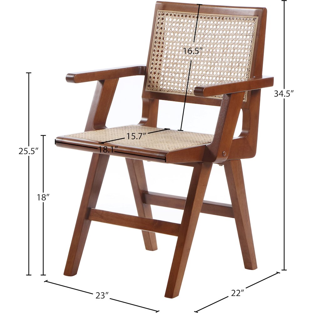 Preston Walnut Wood Dining Arm Chair, Set of 2. Picture 7