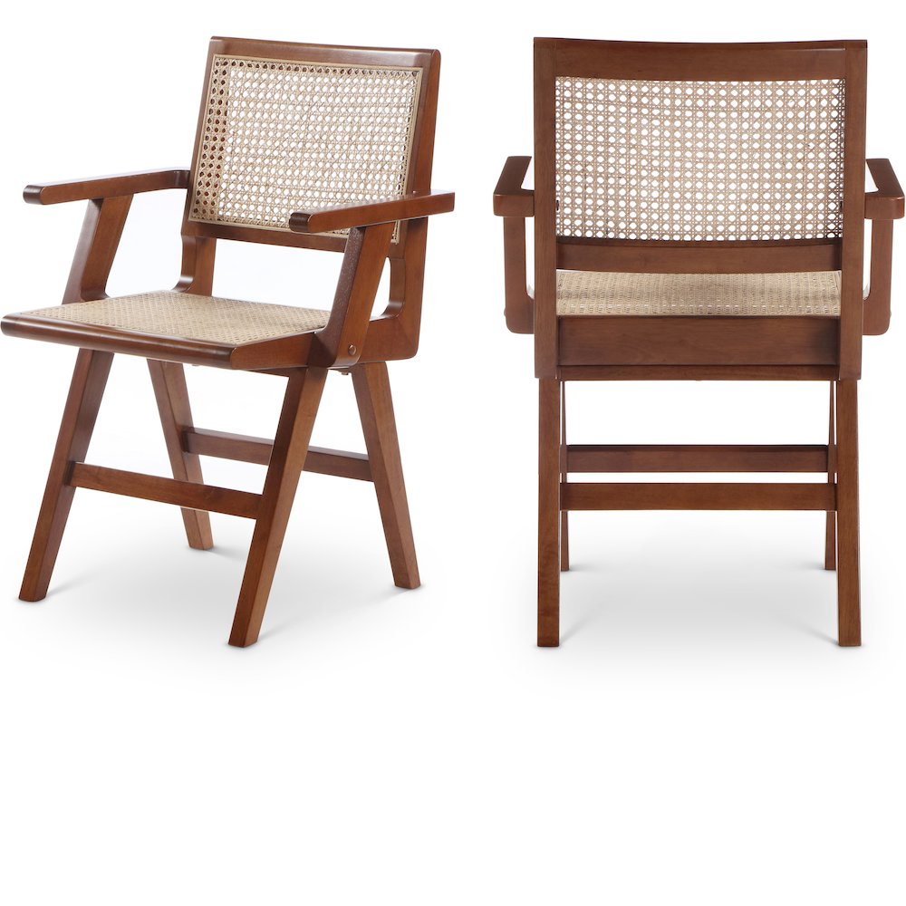 Preston Walnut Wood Dining Arm Chair, Set of 2. Picture 1