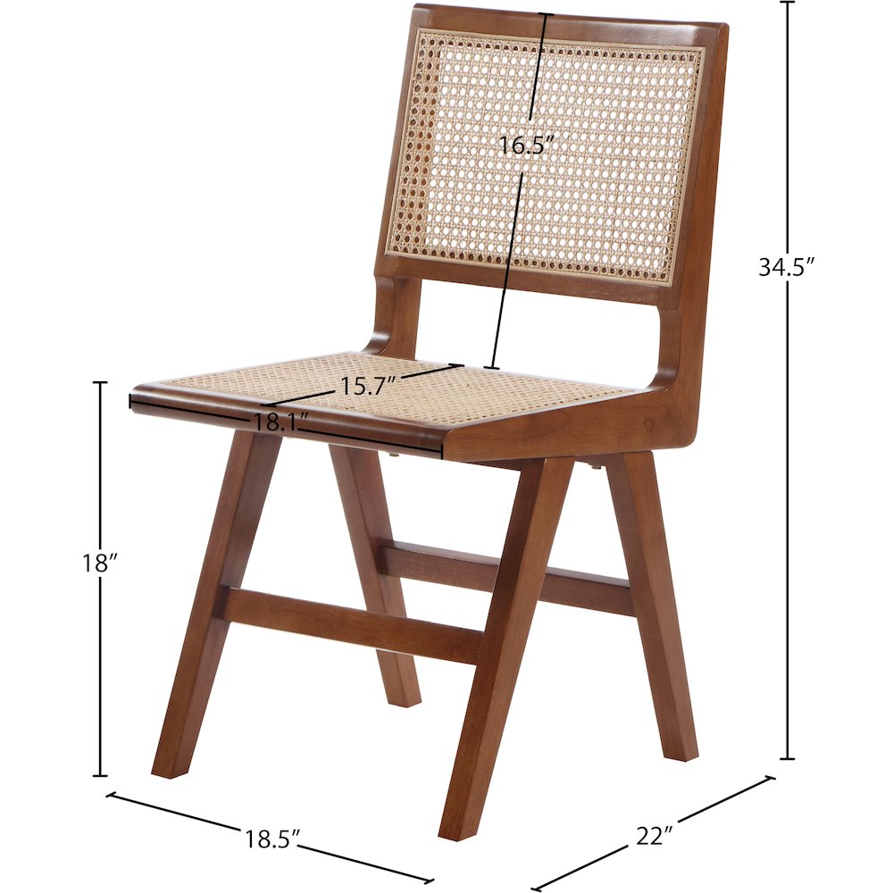 Preston Walnut Wood Dining Side Chair, Set of 2. Picture 7