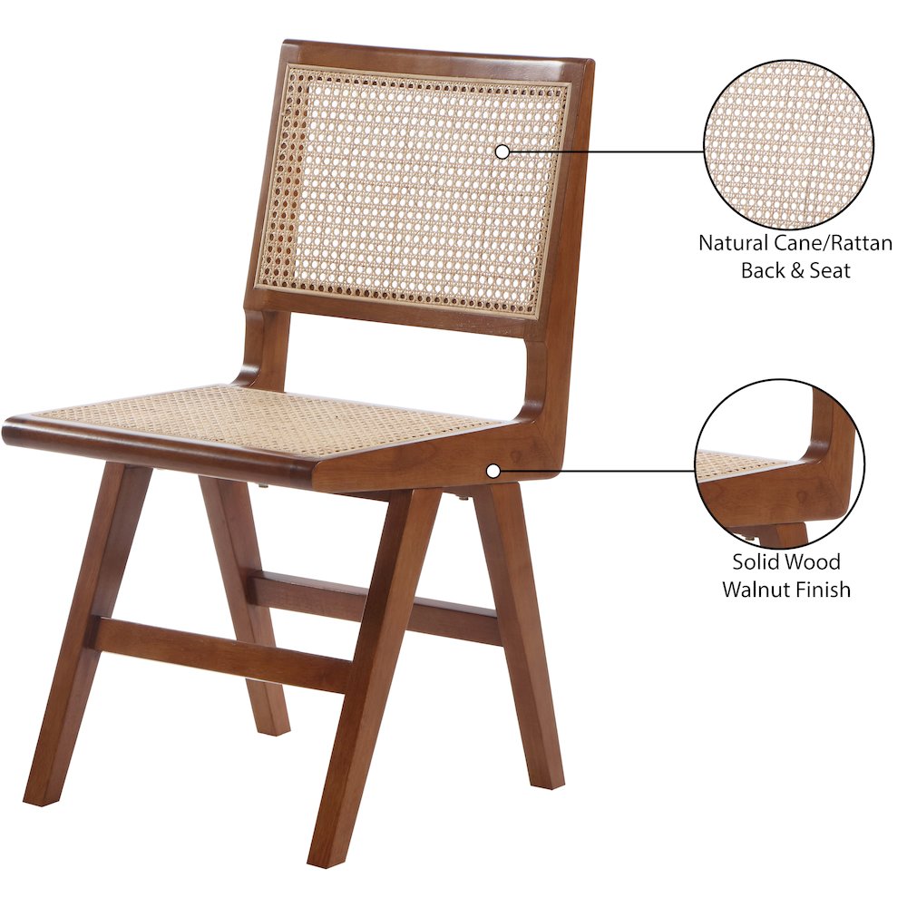 Preston Walnut Wood Dining Side Chair, Set of 2. Picture 8
