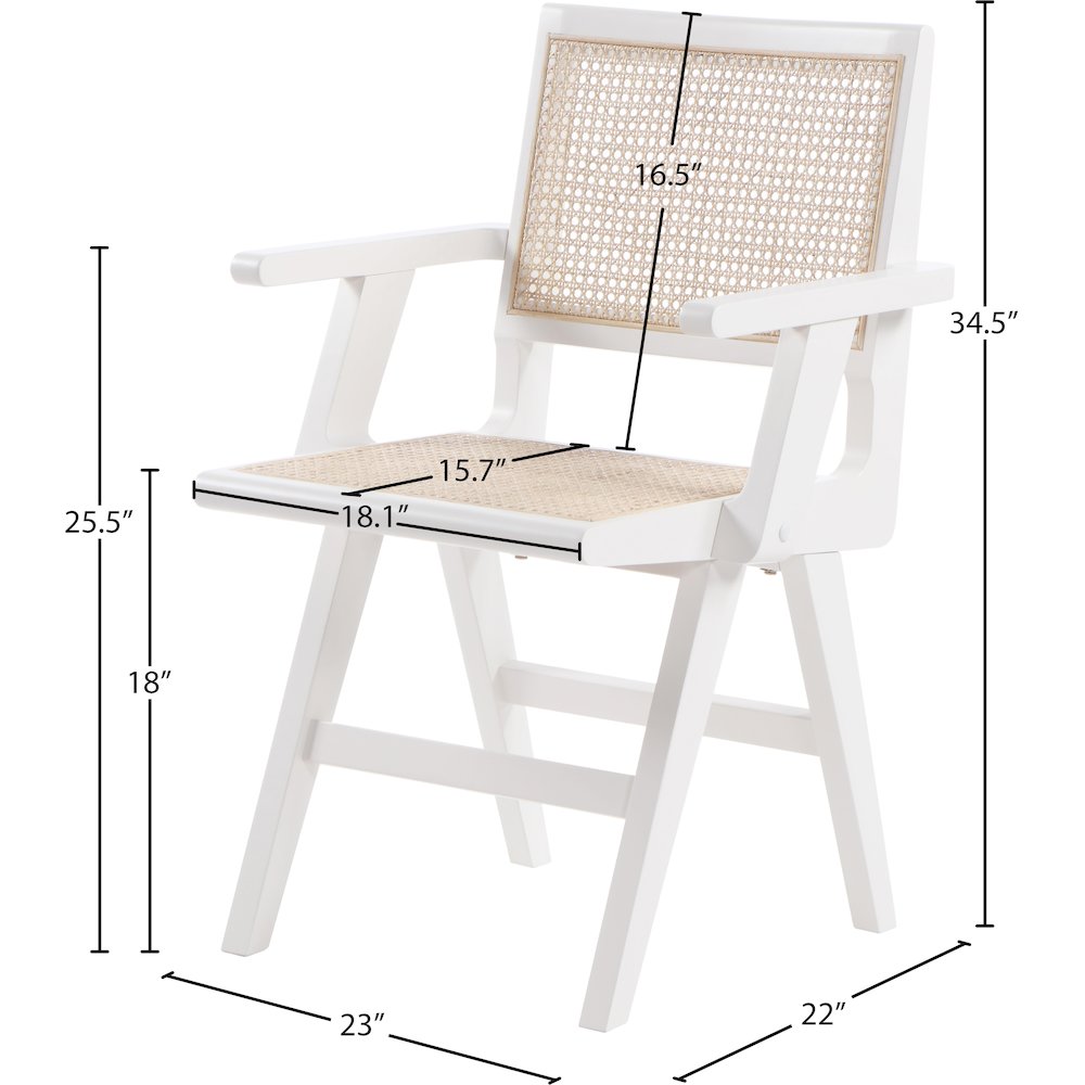 Preston White Wood Dining Arm Chair, Set of 2. Picture 7
