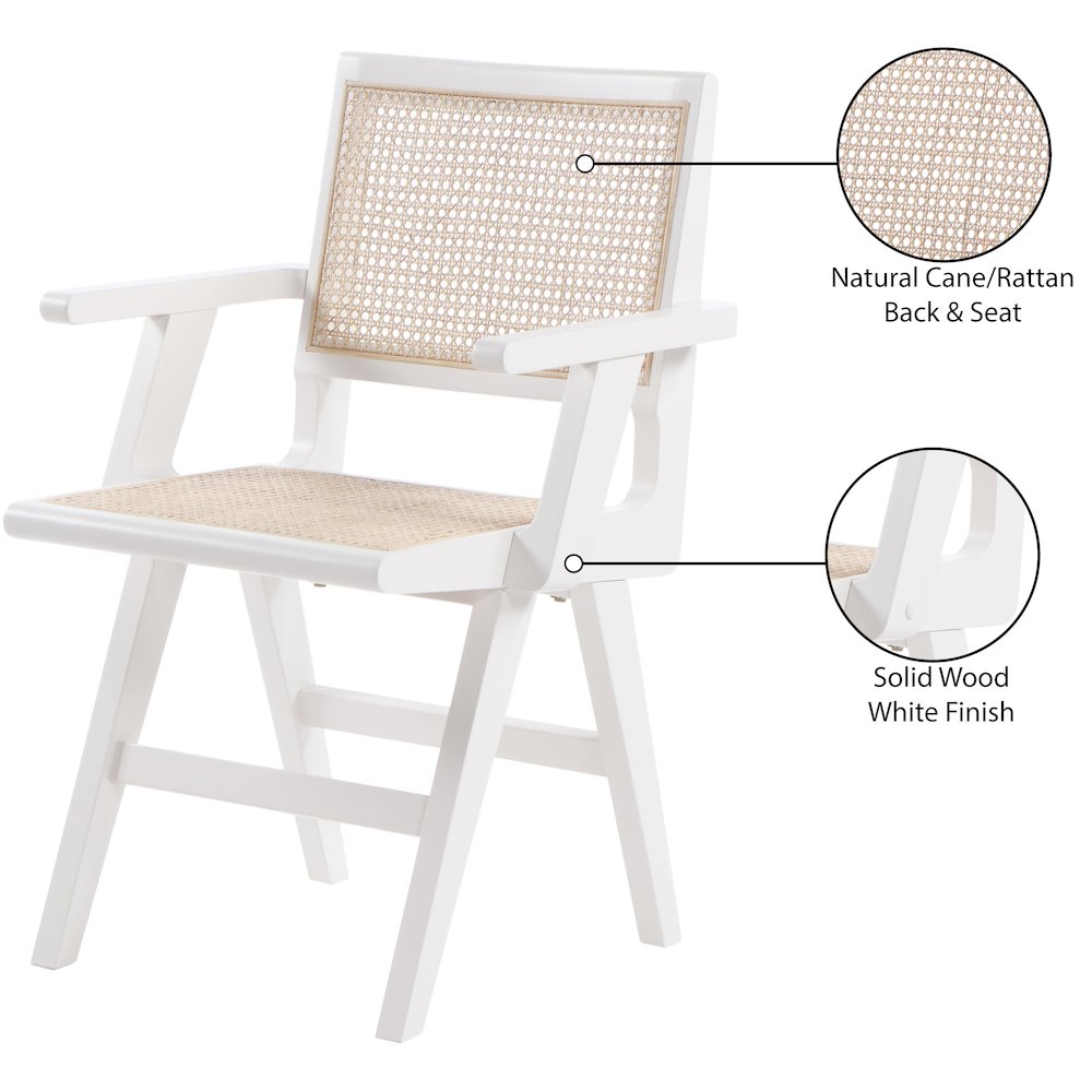 Preston White Wood Dining Arm Chair, Set of 2. Picture 8
