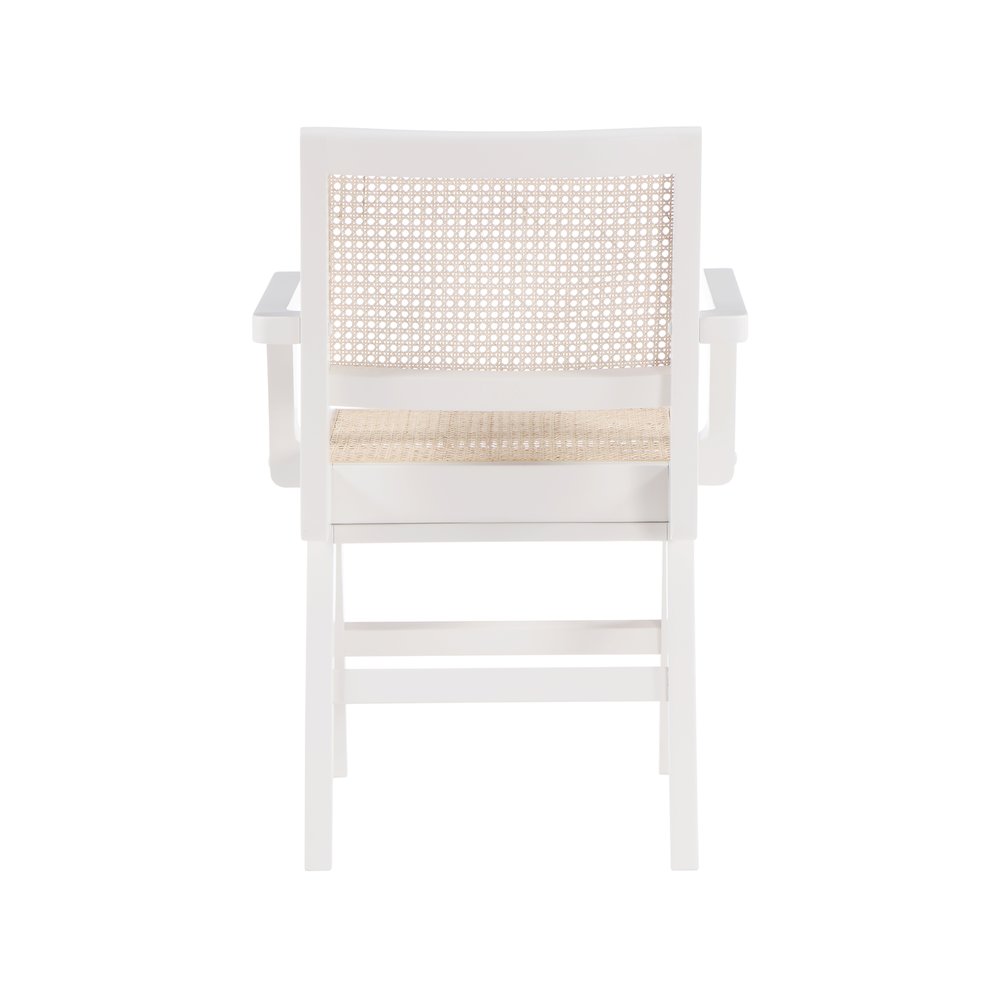 Preston White Wood Dining Arm Chair, Set of 2. Picture 2