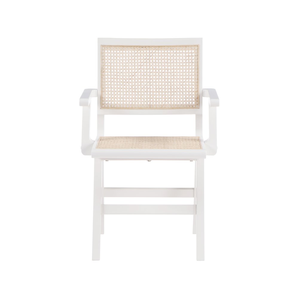 Preston White Wood Dining Arm Chair, Set of 2. Picture 3