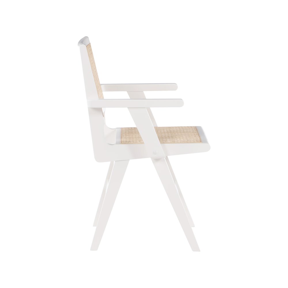 Preston White Wood Dining Arm Chair, Set of 2. Picture 4
