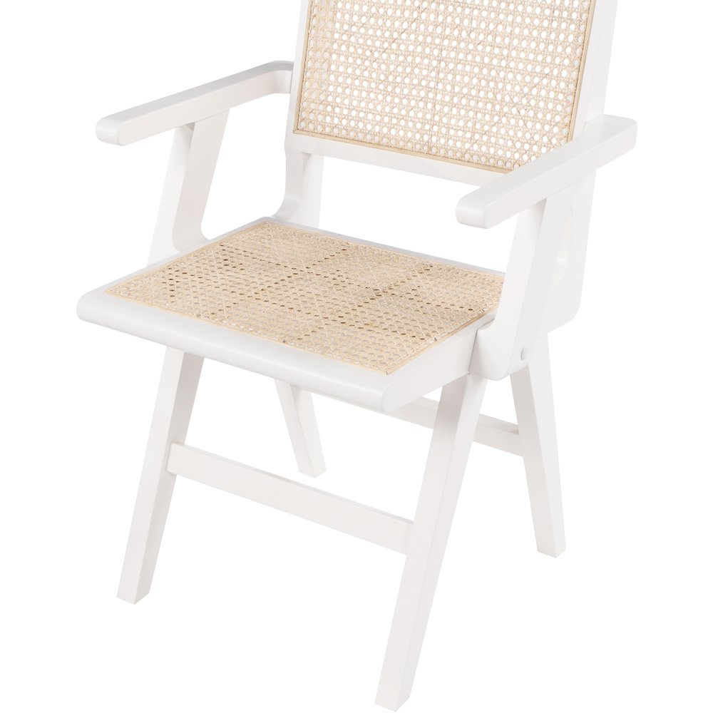 Preston White Wood Dining Arm Chair, Set of 2. Picture 5