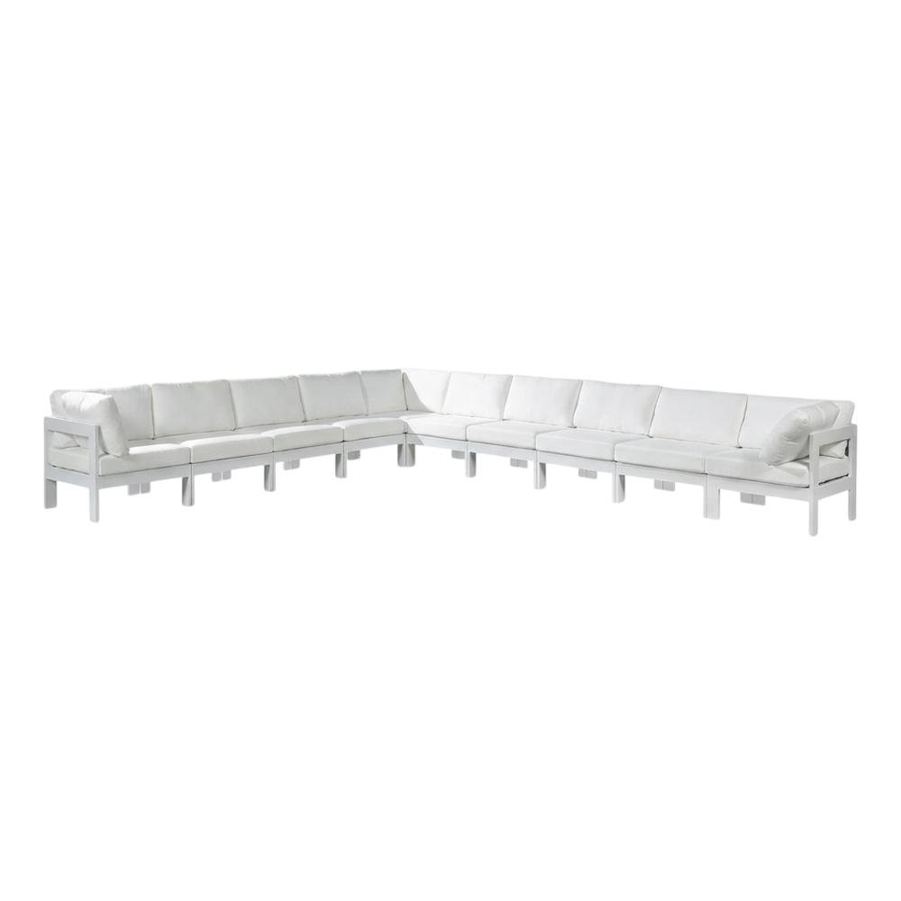 White Fabric Outdoor Patio Modular Sectional For Contemporary Lounge Comfort. Picture 1
