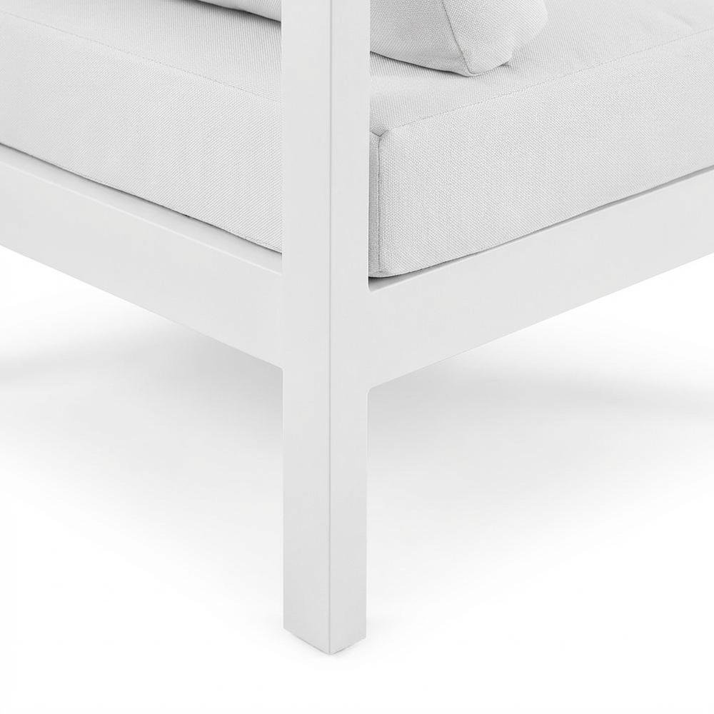 White Fabric Outdoor Modular Sectional For Patio Lounge With Contemporary Style. Picture 6