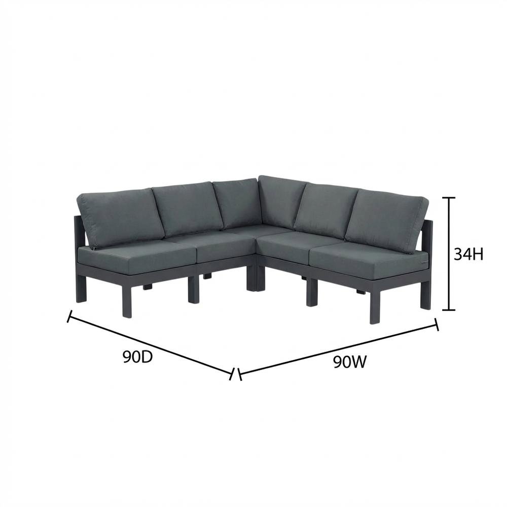 Gray Fabric Outdoor Patio Modular Sectional With Contemporary Style. Picture 7