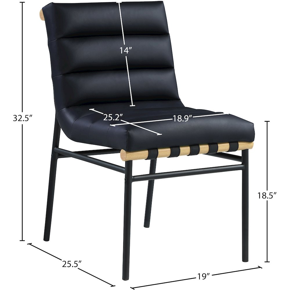 Burke Black Vegan Leather Dining Chair, Set of 2. Picture 6