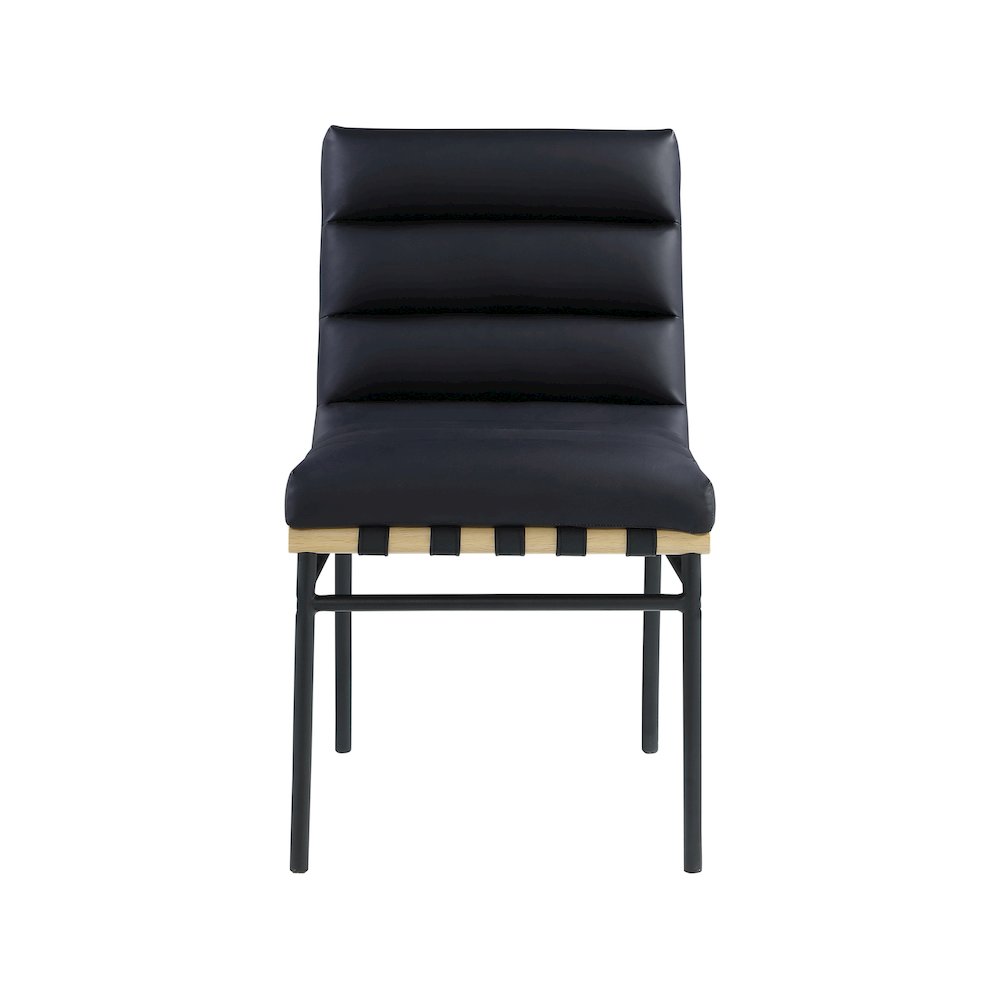 Burke Black Vegan Leather Dining Chair, Set of 2. Picture 2