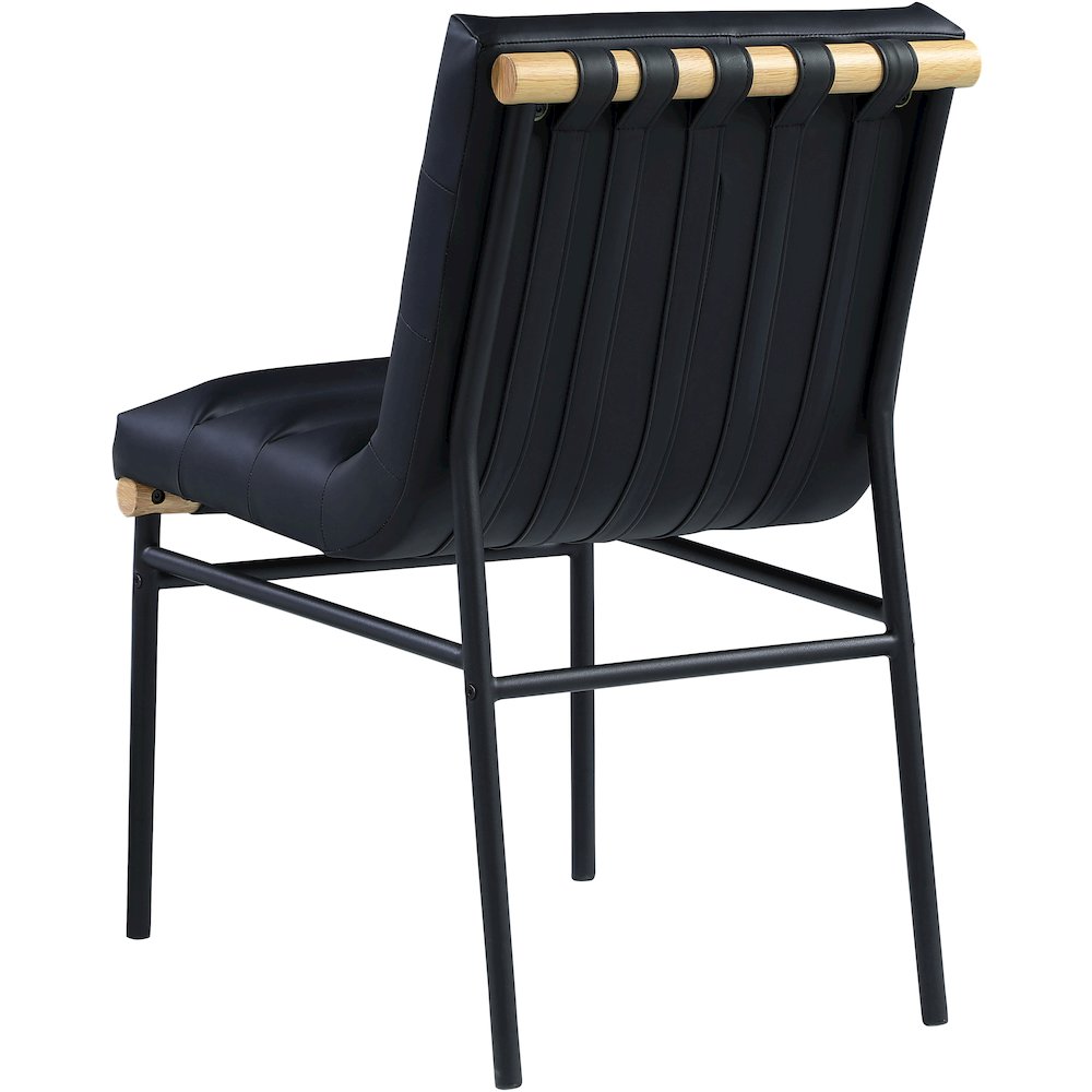 Burke Black Vegan Leather Dining Chair, Set of 2. Picture 3